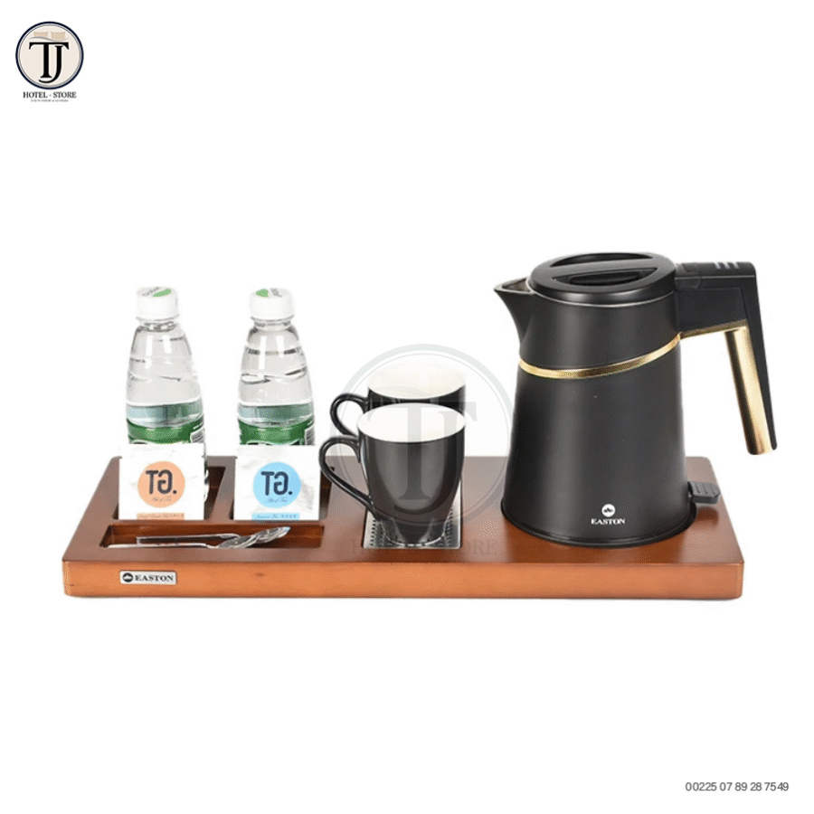 Bouilloire électrique de chauffe-eau de style classique d'hôtel Offre Spéciale avec l'ensemble de plateau de bienvenue – Image 3